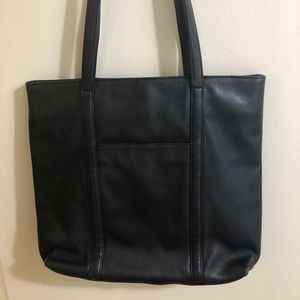 Black leather bag